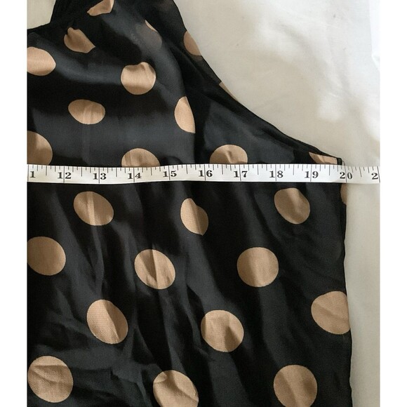 Express Women's Sleeveless Halter Blouse Top Size L, Black/Brown Polka Dot - Picture 9 of 10